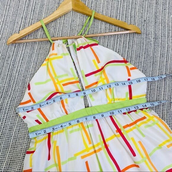 Leona by Lauren Leonard multi color halter dress 8 - Picture 5 of 7